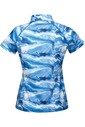2022 WeatherBeeta Ruby Printed Marble Short Sleeve Top 1009343 - Blue Swirl